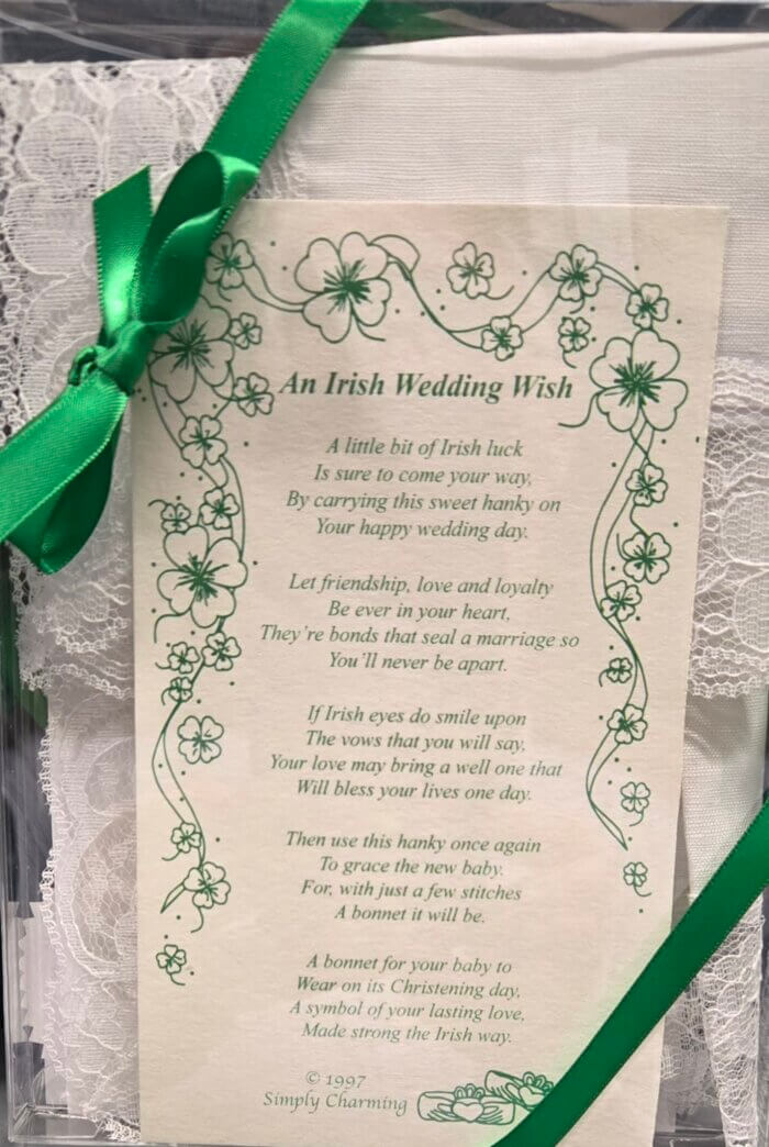 KEEPSAKE IRISH WEDDING HANKY